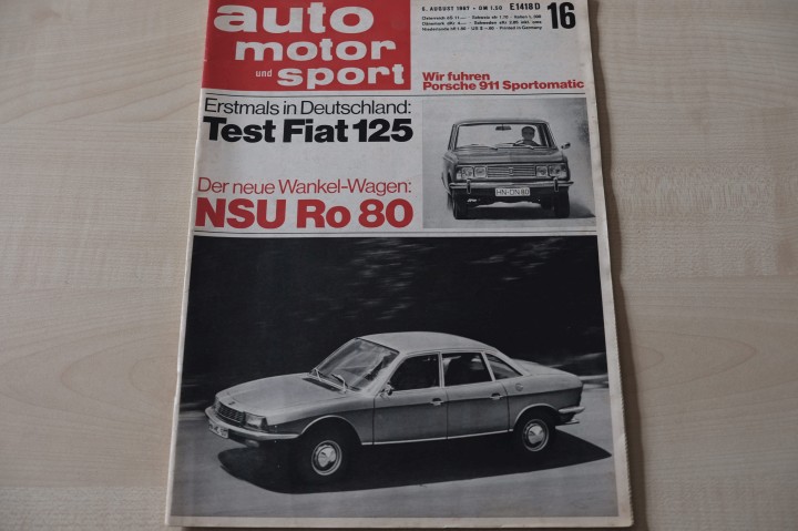 Deckblatt Auto Motor und Sport (16/1967)